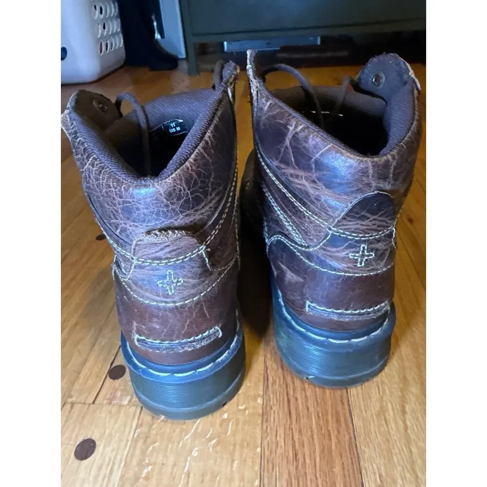 Dr Martens Soren Boots Mens 11 Brwn Distressed Leather Lace Up Combat